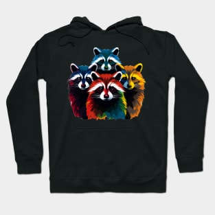 Colorful racoons Hoodie